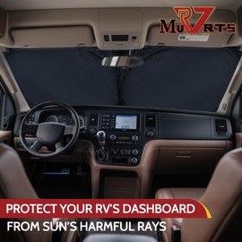 Class A RV Windshield Sunshade Cover for Spring RV Murts Reflective Truck Sun Blocker, UV&Heat Protection, Front Trailer Shade, Camper, Motorhome, Bus, XXXL-102 x 51 inches