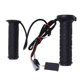 Jiawu Motorcycle Heated Grips, 1 Pair ATV Handlebar Grip Thumb Warmer, Universal 7/8in (22mm) Electric Heated Handle, Anti Slip Heating Hand Grips, Easy Installation