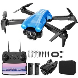 Drone with Camera 1080P HD, Mini Drone for Beginners Kids Adults, RC Quadcopter with 2 Batteries, Carrying Case, Stable Hover, Trajectory Flight, Gravity Control, One Key Take Off/Land, Blue