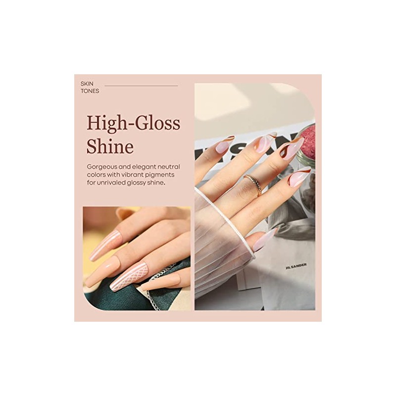 modelones- Kit de esmaltes de uñas en gel, 6 colores,