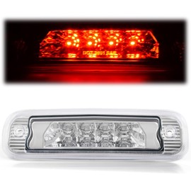 PIT66 LED 3rd Brake Light, Compatible with 97-01 Jeep Cherokee Third Brake Stop Lamp Light Clear Lens Chrome Housing