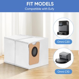 BIHARNT 15 Pack Omni C20 Dust Bags for Eufy C20 C10 Compatible with Eufy Robot Vacuum Omni C20 C10, Vacuum Bags Large Capacity Accessories with 4-Layer Replacement Bags