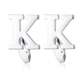 HONEY BEAR Letters Initials Letters Cufflinks Men's Stainless Steel Cufflinks Silver, Stainless Steel, No Gemstone