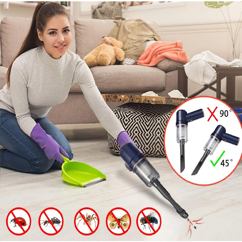 Car Vacuum Handheld Cordless Bug Vacuum Catcher for Adults, Rechargeable