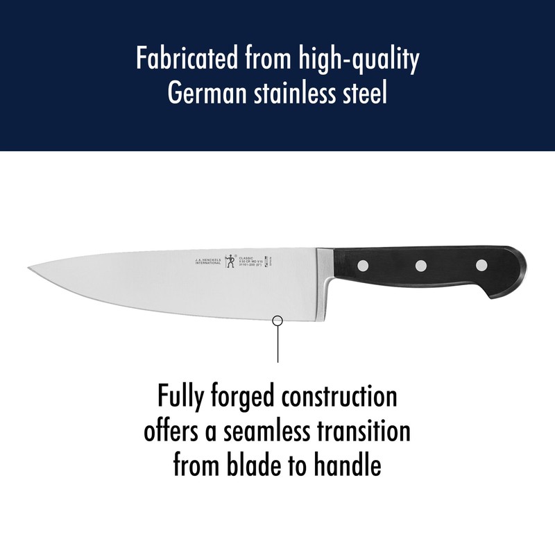 HENCKELS Classic Razor-Sharp 8-inch Chef Knife, German Engineered Informed by