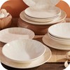 Corona 12-Piece Light Sandy Beige Ceramic Dinnerware Sets, Plates and