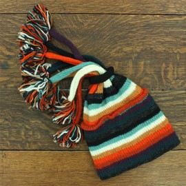 LOUDelephant Hand Knitted Beanie Fountain Tassel Hat - Stripe Anu