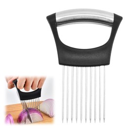 Stainless Steel Onion Holder, Onion Holder Slicer Onion Cutter Slicer All-in-One Onion Holder Onion Slicer Onion Cutter Upgraded Onion Holder for Slicing for Meat, Onion, Potato, Tomato