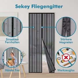 Sekey Magnet Fly Screen Door Curtain for Wood, Iron, Aluminium Doors and Balcony