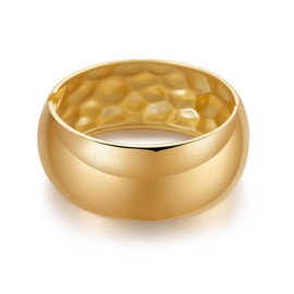 YBMYCM Chunky Gold Cuff Bangle Bracelets for Women Wide Gold Bangle Hammered Open Wrist Cuff Bracelets Wrap Bracelet