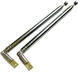 7 Section Telescopic 63cm Rod Antenna Stainless Steel AM FM Antenna Radio Antenna (2 Pack) Portable Radio Antenna Replacement High Sensitivity Home Stereo Receiver Transistor Radio