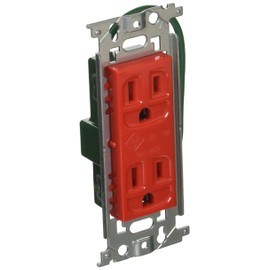 Panasonic WN1518R Double Outlet with Embedded Grounding Wire, Red