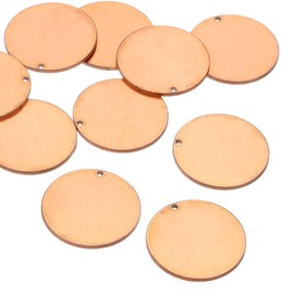 PATIKIL Metal Stamping Blanks with Hole, 24Pcs 1" Round Metal DIY Tag for Engraving Stamping Jewelry Bracelet Necklace Jewelry Craft Making, Copper