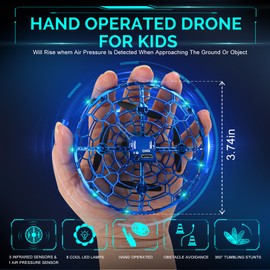 Flying Toy Drone for Kids, 360° Hands Free Motion Sensors Mini Drone with LED Light, Easy Indoor Small UFO Helicopter Toys Flying Ball Drone Cool Toys Gift for 6 7 8 9 10+ Year Old Boys Girls Teens