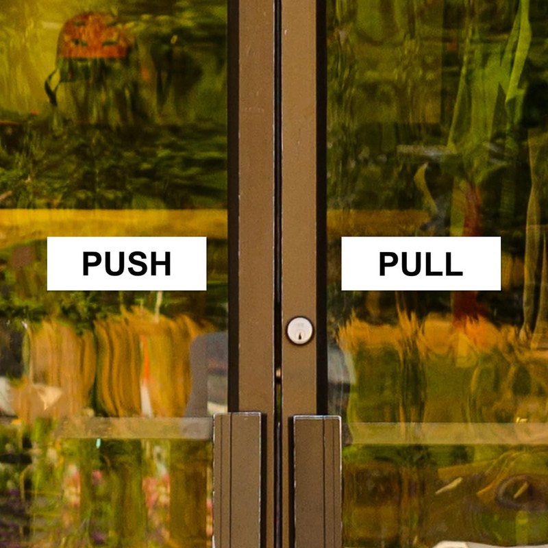 All Quality Classic Horizontal Push Pull Door Signs - Easy