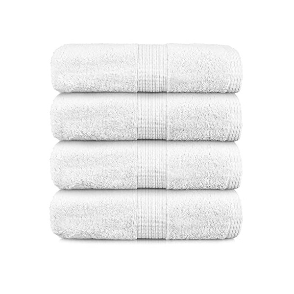 White Bath Sheets Set-Bath Towels Extra Large, 100% Cotton Bathroom Towels, 4 pack Bath towel set, Spa Quality Large Bath Towels for Bathroom Set, bath sheets white towels for adults -Bath sheet 35x66