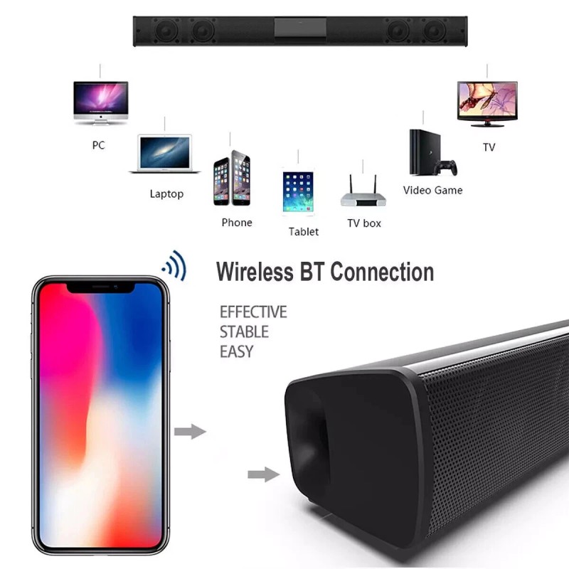 Universal Surround Sound Bar Wireless Bluetooth Stereo Speakers TV Home