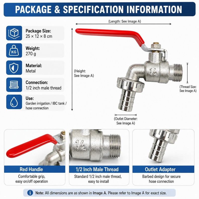1/2 Inch Brass Faucet Valve for Garden Irrigation – Metal
