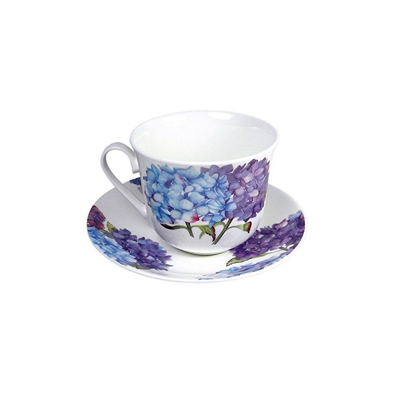 Roy Kirkham Jumbo Breakfast Tea Cup and Saucer in Hydrangea