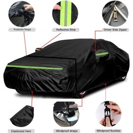 2025 Upgraded Car Cover for Toyota Sienna Minivan LE XLE XSE Limited Platinum 1997-2025, Waterproof Full Exterior Car Covers Windproof Snow Proof Rain Sun Hail Protection Door Zipper & Inner Cotton