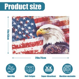 American Flag Eagle Indoor Door Mat, Outdoor Entrance Doormat for Entryway Kitchen Bathroom 17 X 29 Inch