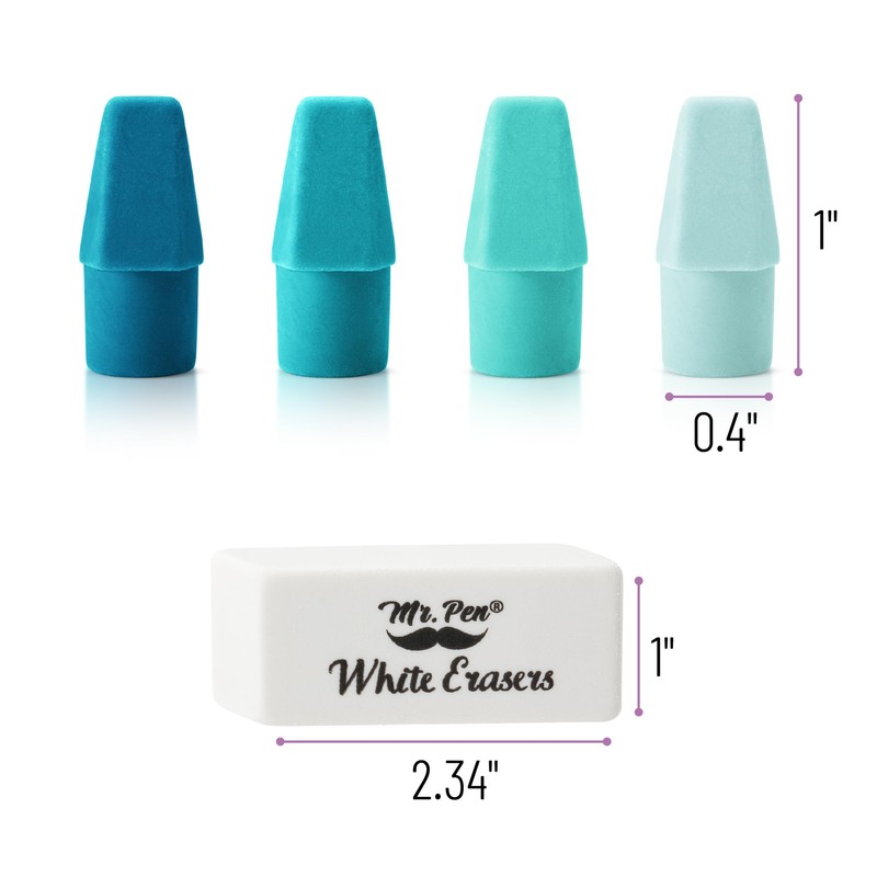 Mr. Pen- Pencil Erasers Set, 66 Pack, Colorful, Latex-Free, No