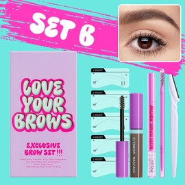 Makeup Brow Kit,Break-Resistant Waterproof Eye Makeup - Makeup Kit with Eyebrow Card, Mascara, Eyebrow Cream, Eyebrow Trimmer for Women