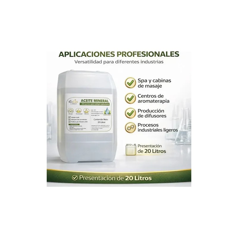 Aceite Mineral Cristalino Pcosmeticos,masajes,geles 20 Lts