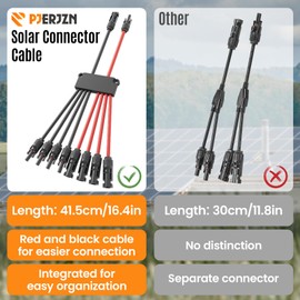 Pjerjzn Solar Panel Connector 8 to 2 Solar Y Branch Connectors PV Panels Parallel Connectors Kit Adapter Waterproof Wire Plug Tool for Solar Panel(2 Pcak MF/FFFFMMMM)