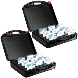 Thyle Name tag Organizer Storage Box Name Badge Holder Organizer Tray Holds 60 id Badge tag with 2 Click to Lock for Office School Business, 17.4 x 16.1 x 5.8 Inch(2 Pcs)