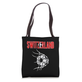 Switzerland Soccer Ball In Net - Support Swiss Football Team Tote Bag