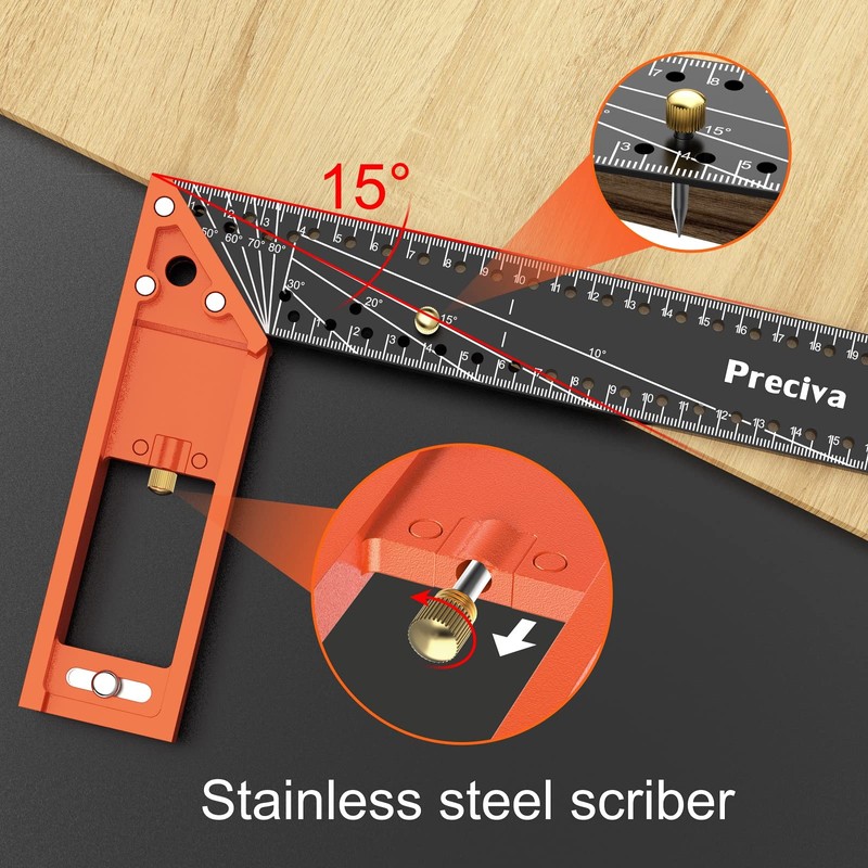 Try Square, Precise Universal Combination Angle Made of Metal with