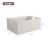 Fabric Storage Bin 3 Pack Foldable Cotton Linen Storage Basket
