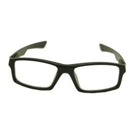 ColorViper Sports basic square reader Unisex spring hinge Reading Glasses 55mm-17mm-132mm (shiny black, 1.25)