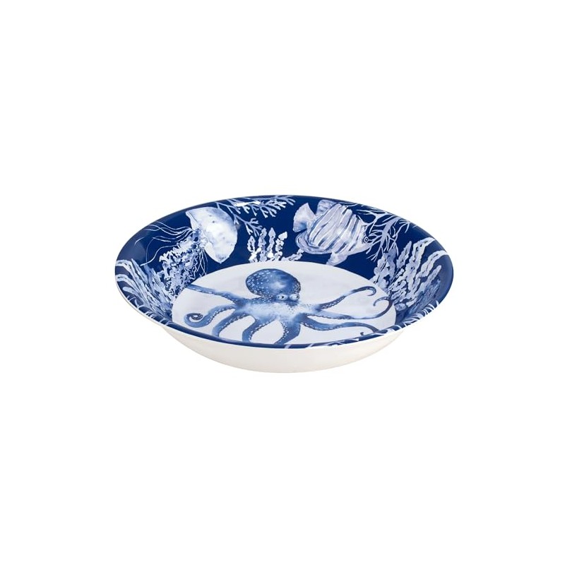 Certified International Sea Life Melamine Large Serving Bowl, 13.75-inch Length