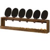 MyGift Rustic Wood Wall-Mounted Ping Pong Paddle Display Rack with