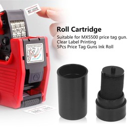 5 Uds Rollo de Tinta Recarga Rollos de Tinta Cartucho Precio Etiquetadoras Rodillo de Tinta Precio Pistola Etiquetadora Cartucho para Pistolas de Etiquetas de Precio MX5500