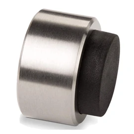 Stoppla Arkon Door Stop, Diameter 32 mm, Height: 20 mm, Designer Wall Door Stopper Made of Stainless Steel with Rubber Door Buffer for the Wall