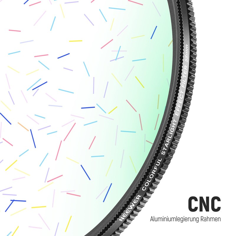 NEEWER 58 mm Colourful Starlight Brushed Camera Lens Filter, Special