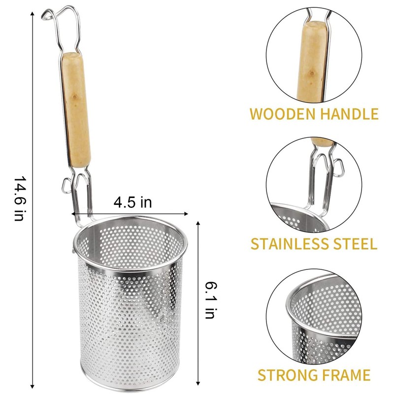 MyLifeUNIT Pasta Strainer, 2 Pack Stainless Steel Mesh Spider Strainer