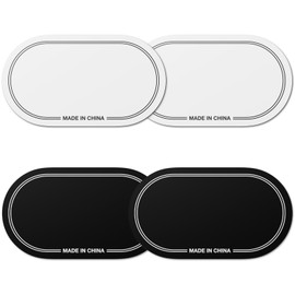 Facmogu 4pcs Double Bass Drum Pedal Dampening Patches, Self-Adhesive Drumhead Protector Stickers Mute Pad, Kick Drum Patch, Overtone Control Drumhead Patch for Performance/Practice(Black&Wihte)