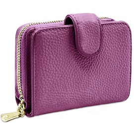 Beurlike Women's RFID Credit Card Wallet Organizer Case Leather Ladies Small Security Card Holder, A (10 Accordion) - Purple, small, Fashion