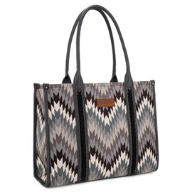 Montana West Wrangler Tote Bag for Women Western Shoulder Bag and Aztec Satchel Top Handle Handbags WG2211-8119GY
