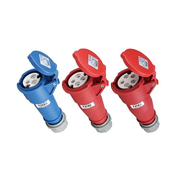 Red Industrial Plug & Sockets - IP44 5Pin 16A Industrial