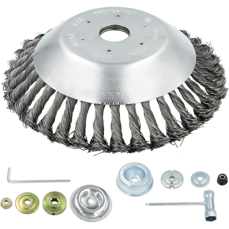 AILEETE 6'' Steel Wire Wheel Brush Weed Trimmer Head for