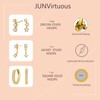 JUNVirtuous 3 Pair Gold Earrings for Women Trendy Hypoallergenic CZ