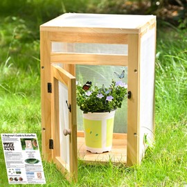 Yohsnor Butterfly Habitat Cage Kit - 15.7" Monarch Caterpillar House with Wooden Frame & Mesh Enclosure, Grow Tent for Hatching Butterflies, Kids Observation & Garden Insect Cages (Includes Guide)