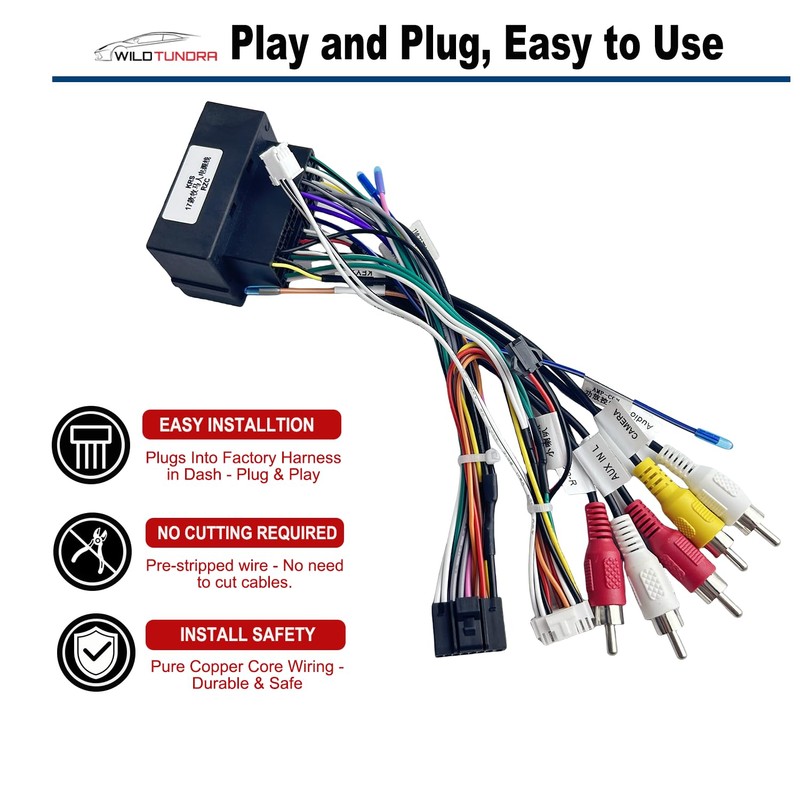 16Pin ISO Aftermarket Radio Harness Adapter Compatible with Chrysler 2015-2018