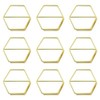yyangz 60PCS Hexagonal Metal Paper Clips Gold Electroplated Geometric Straight