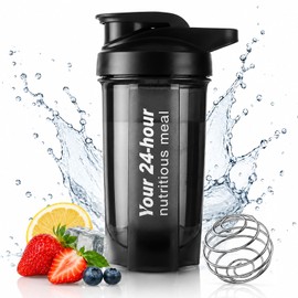 500 ML Blender bottles shaker Proteína con Bola de Acero Inoxidable(Negro)